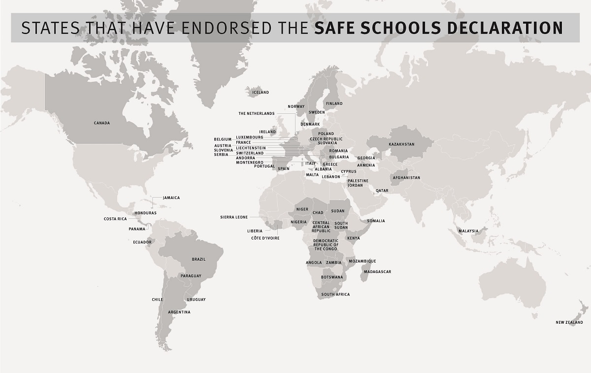 Safe School Declaration Map - Photo credit: GCPEA