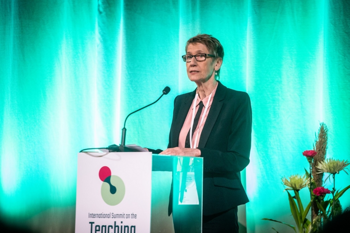 EI President Susan Hopgood addressing the 2019 ISTP in Helsinki, Finland.